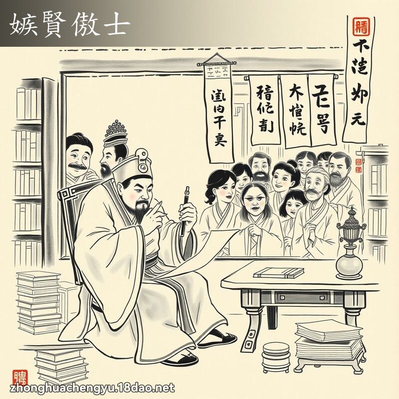 嫉贤傲士 - 中华成语配图