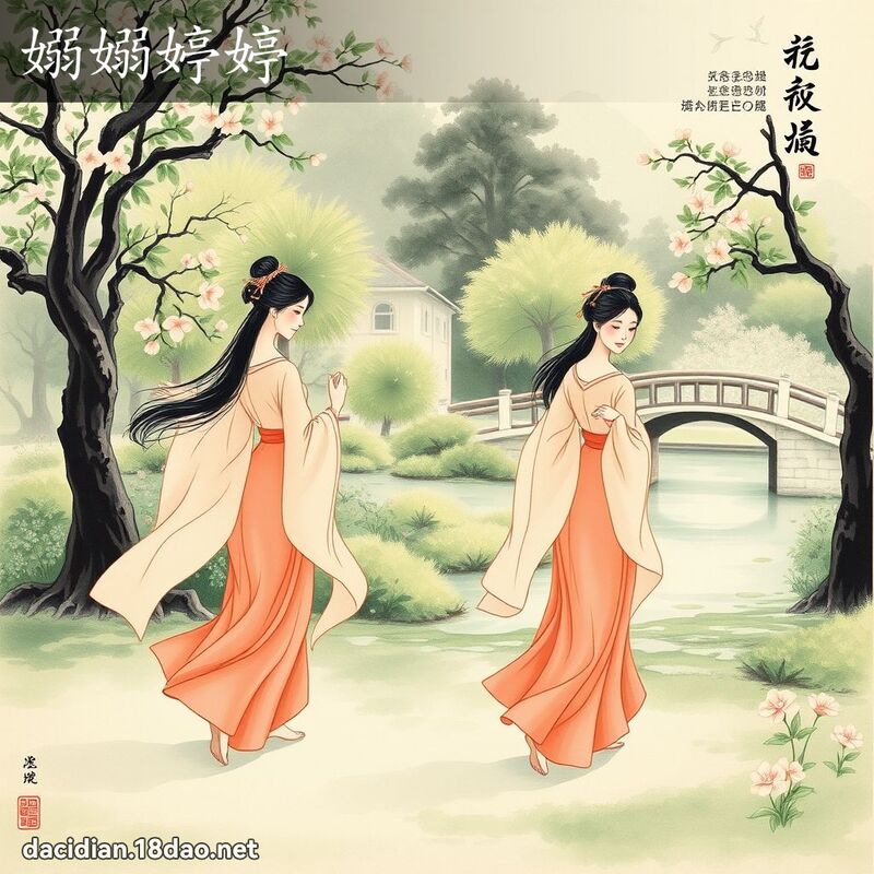 嫋嫋婷婷 - 中華成語配圖