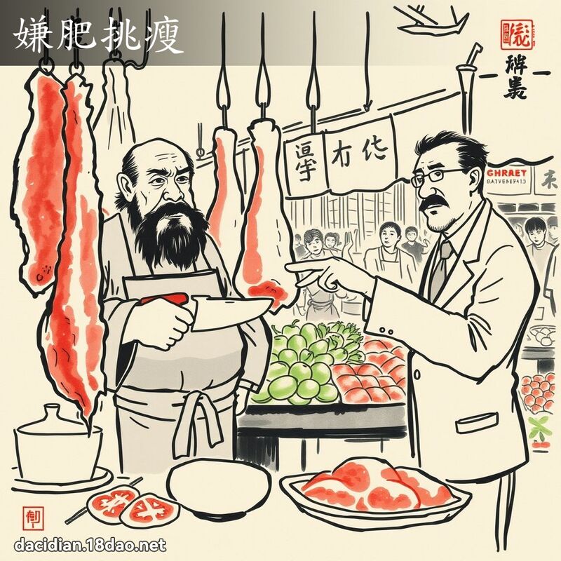嫌肥挑瘦 - 中华成语配图