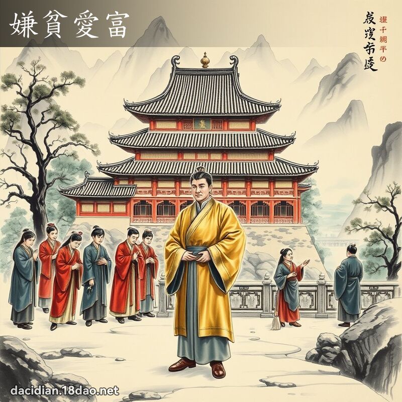 嫌贫爱富 - 中华成语配图