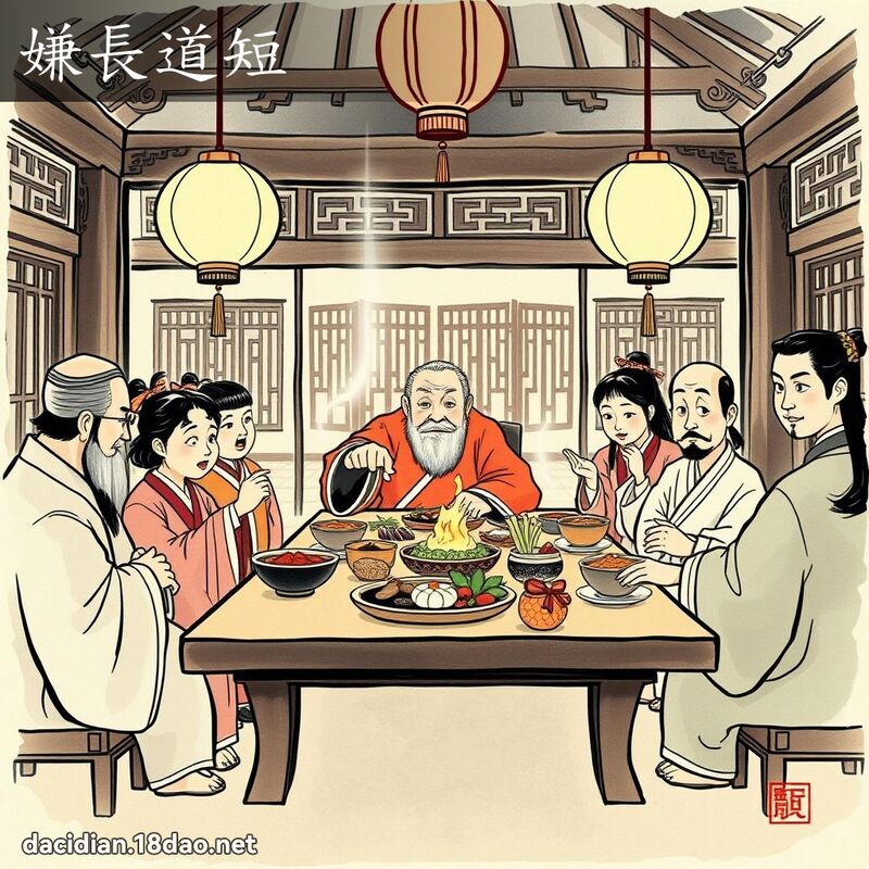 嫌長道短 - 中華成語配圖