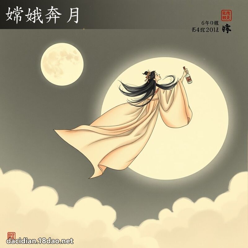 嫦娥奔月 - 中华成语配图