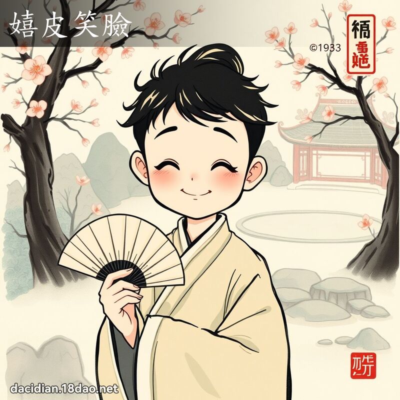 嬉皮笑臉 - 中華成語配圖