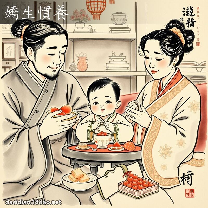 娇生惯养 - 中华成语配图