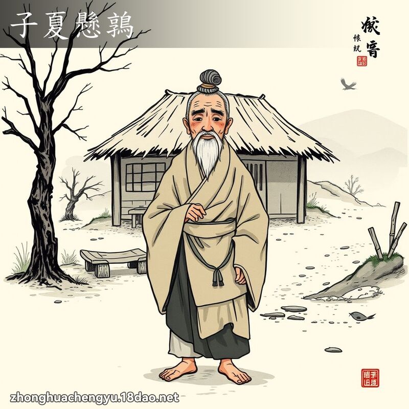 子夏懸鶉 配图