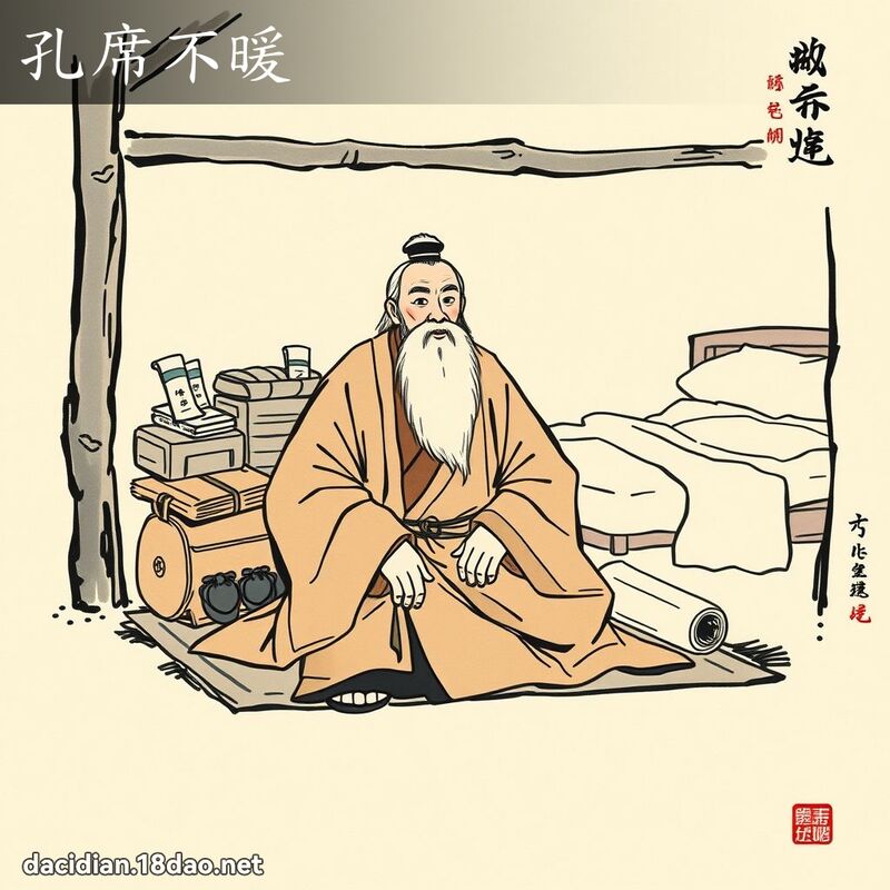 孔席不暖 - 中華成語配圖