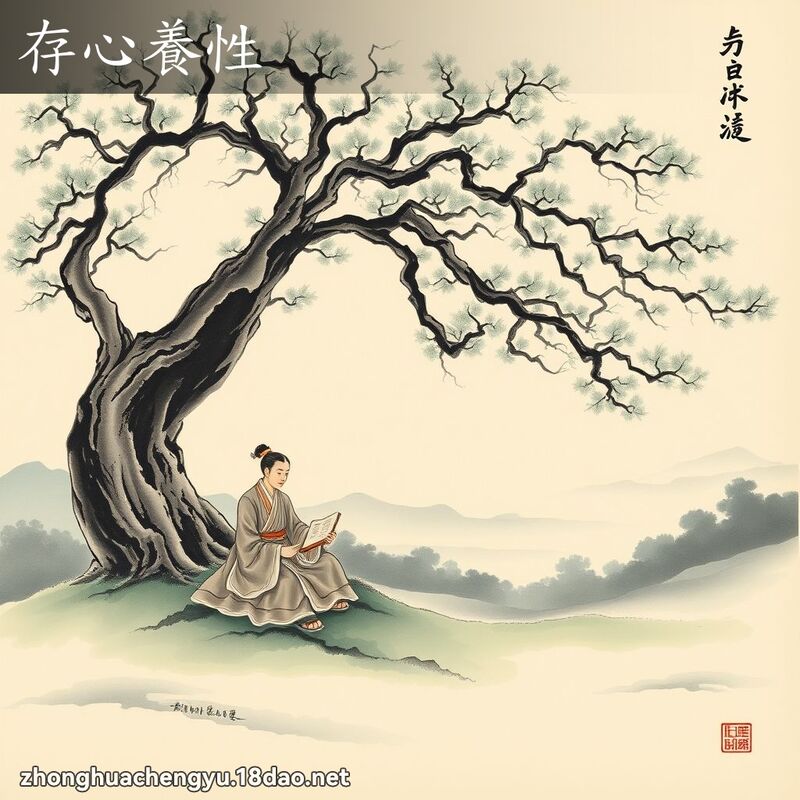 存心養性 配图