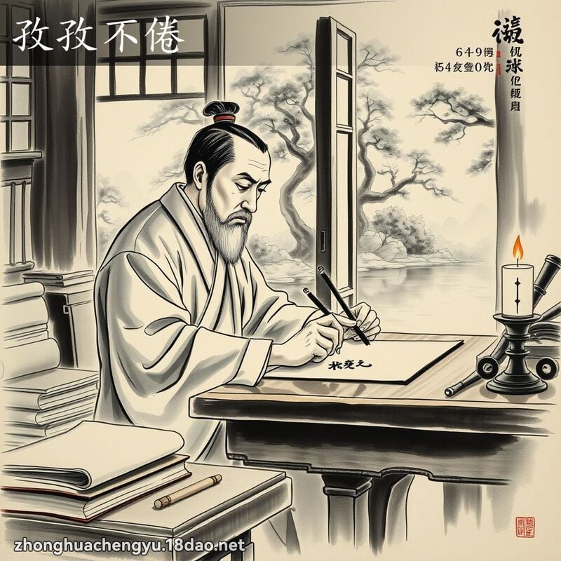 孜孜不倦 配图