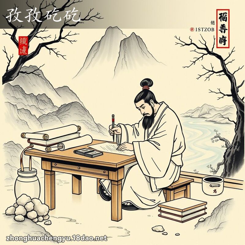 孜孜矻矻 配图