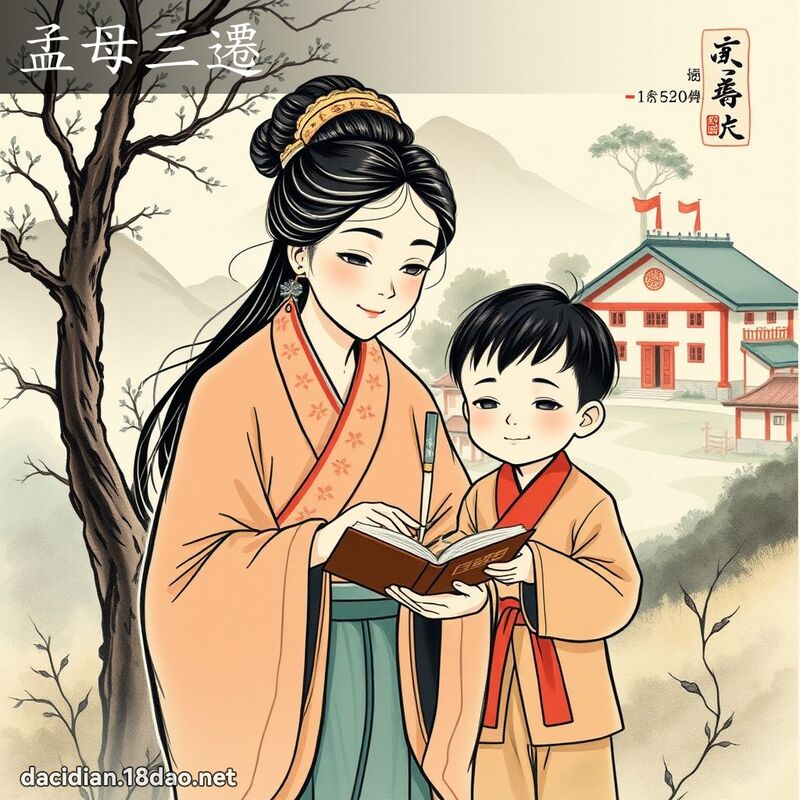 孟母三遷 - 中華成語配圖