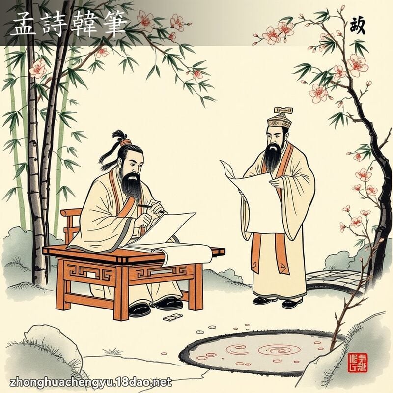 孟詩韓筆 配图