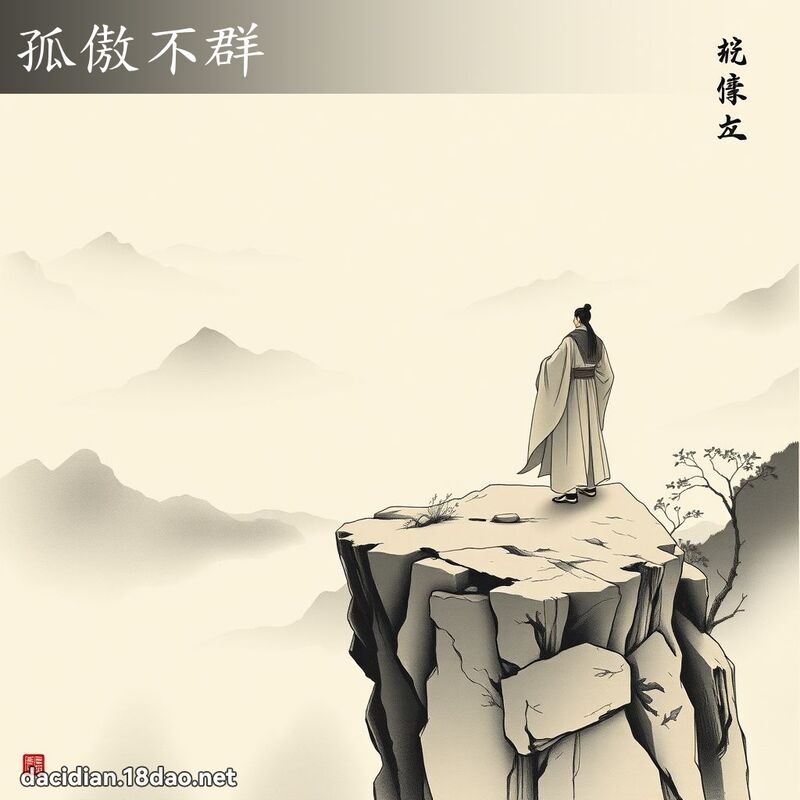 孤傲不群 - 中華成語配圖