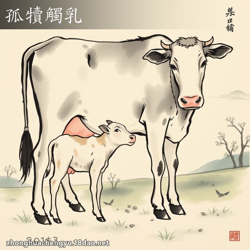 孤犢觸乳 配图