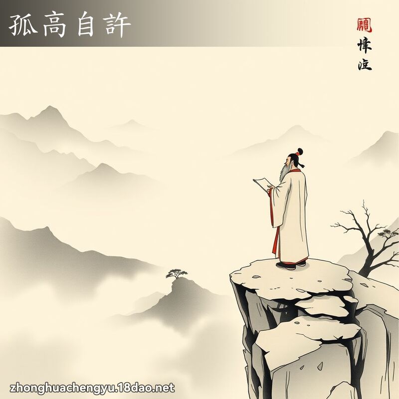 孤高自許 - 中華成語配圖