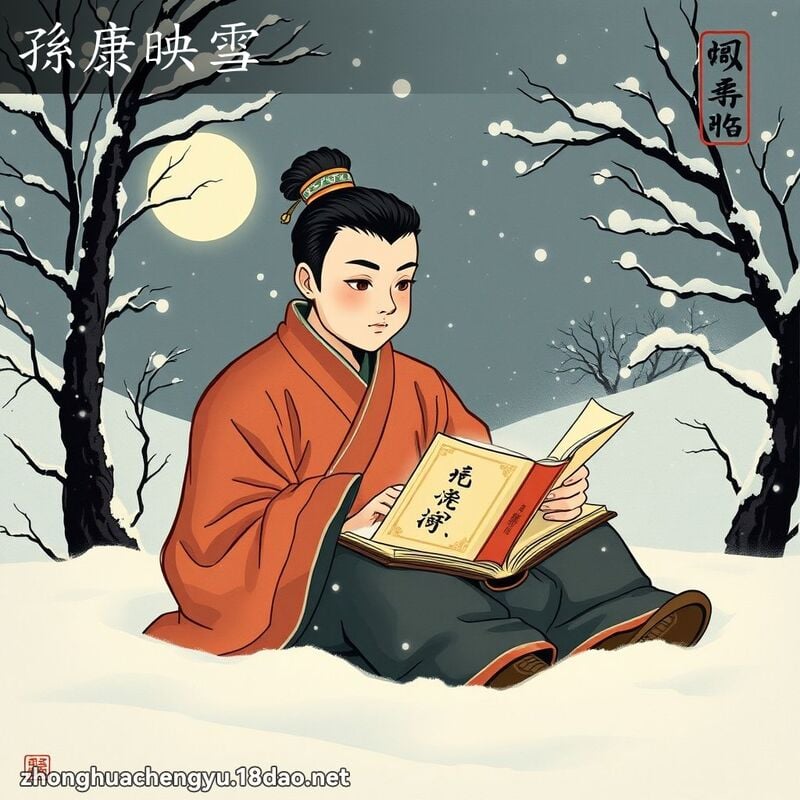 孫康映雪 - 中華成語配圖