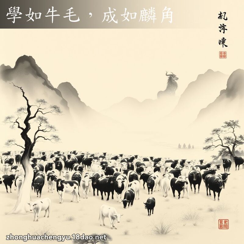 学如牛毛,成如麟角 配图
