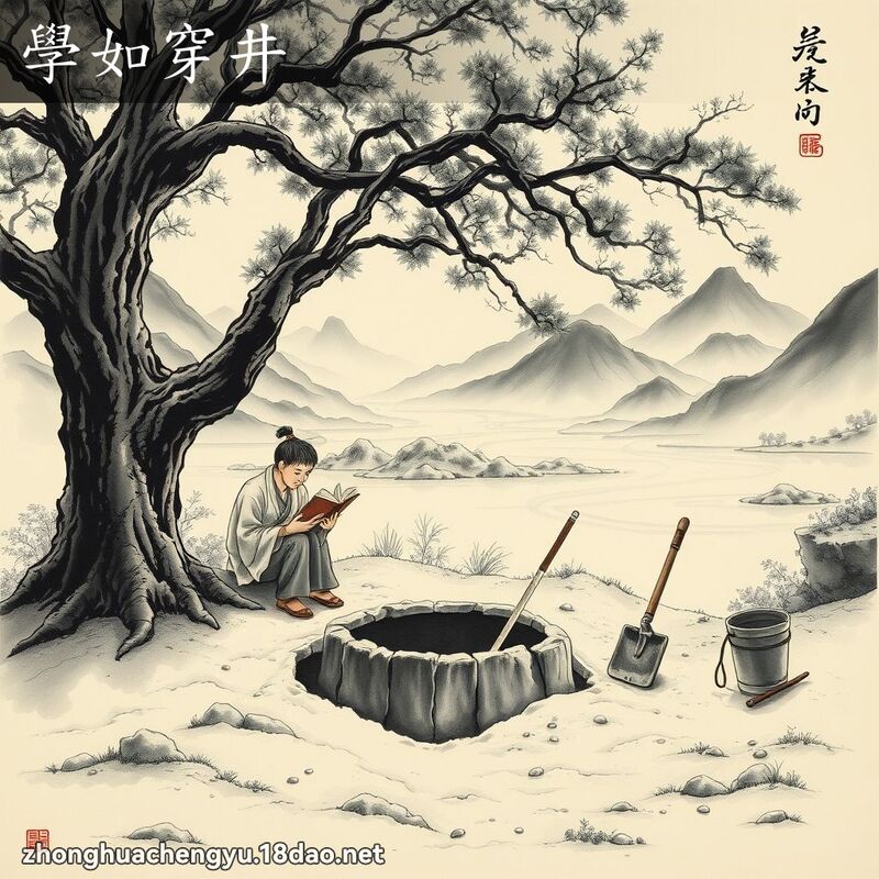 学如穿井 配图