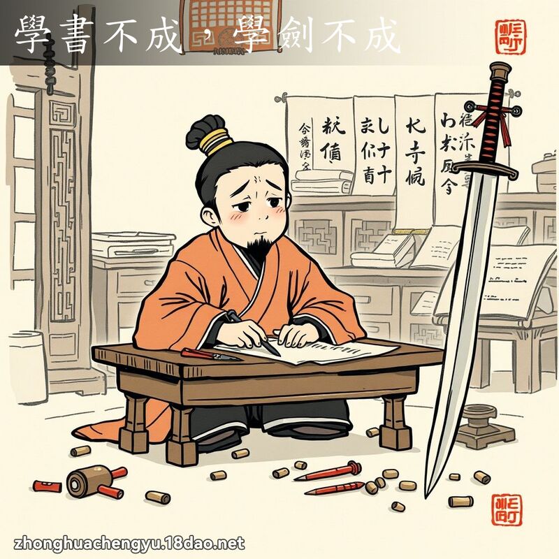 学书不成,学剑不成 配图
