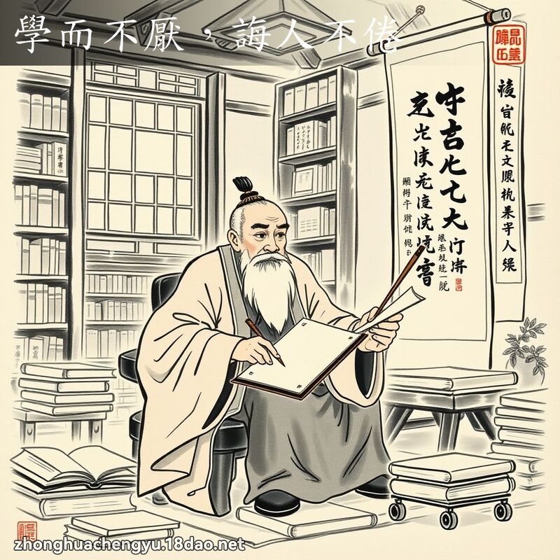 学而不厌,诲人不倦 配图