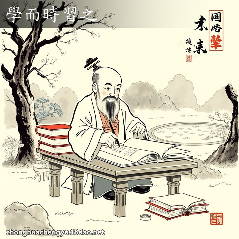学而时习之 配图