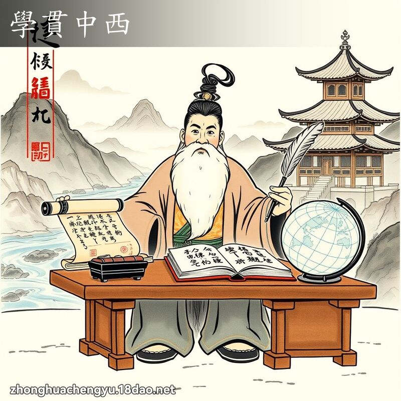 学贯中西 配图