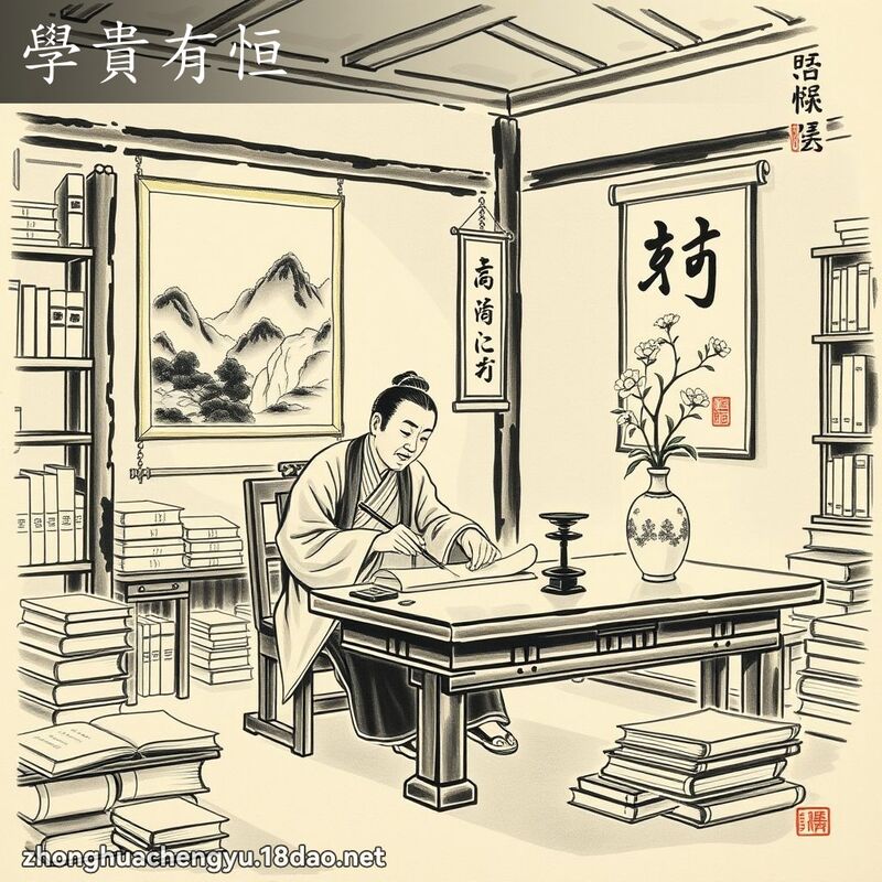 学贵有恒 配图