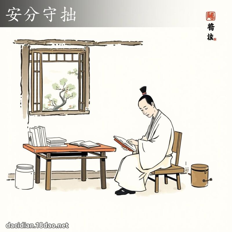 安分守拙 - 中華成語配圖