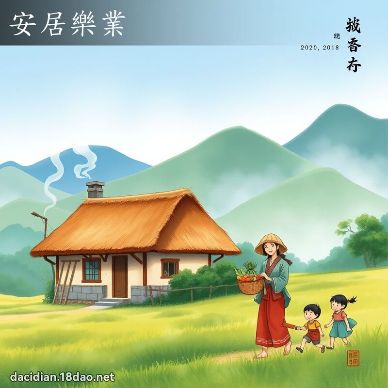 安居樂業 - 中華成語配圖