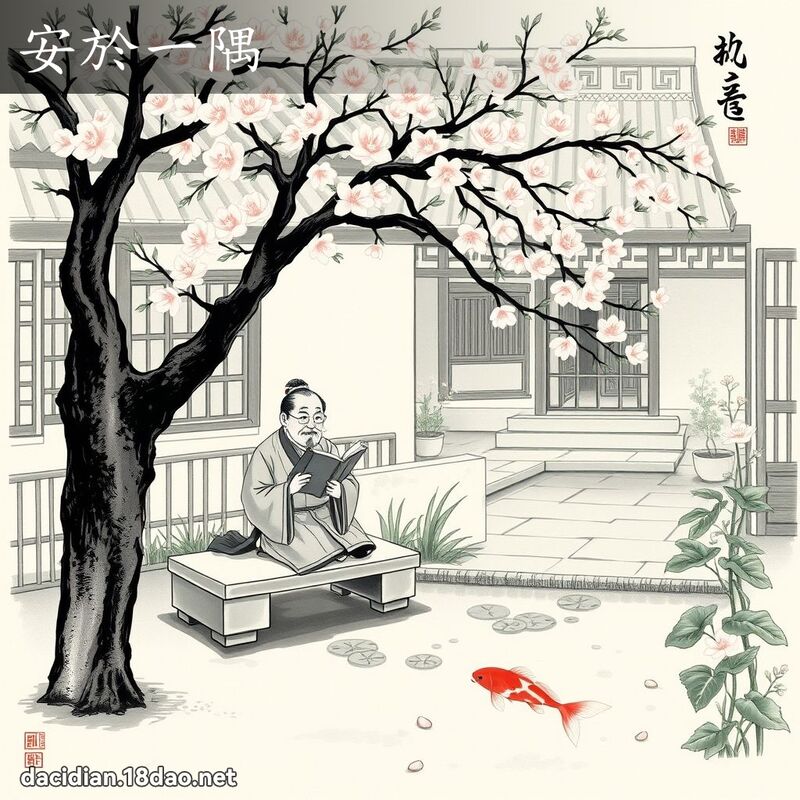 安於一隅 - 中华成语配图