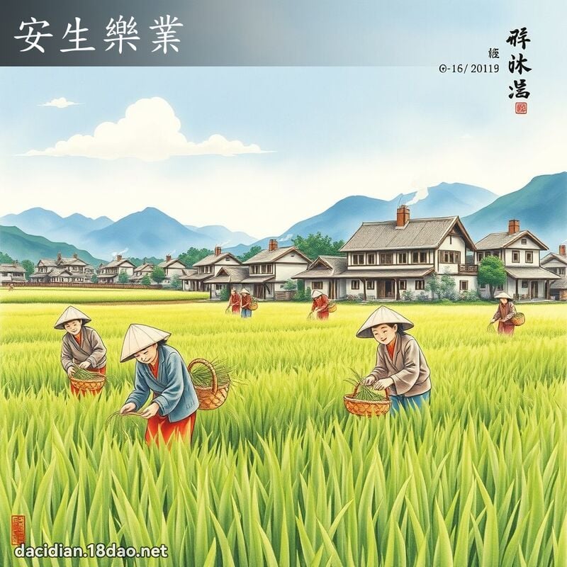 安生樂業 - 中華成語配圖