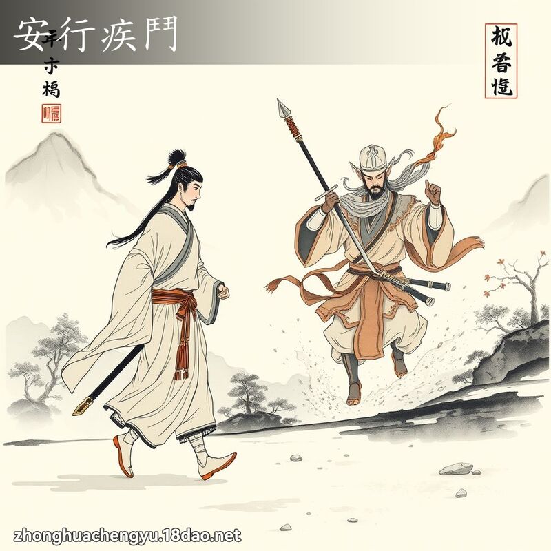 安行疾鬥 - 中華成語配圖