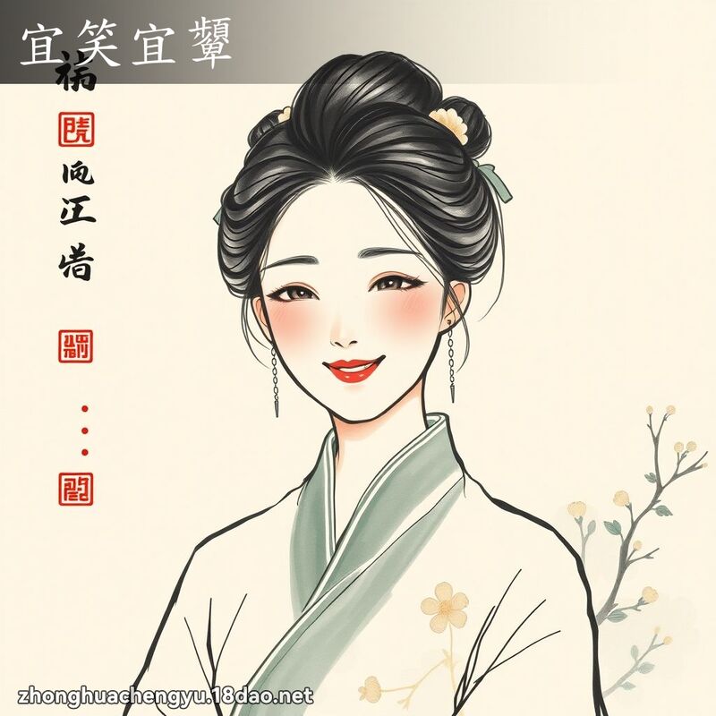 宜笑宜顰 - 中華成語配圖