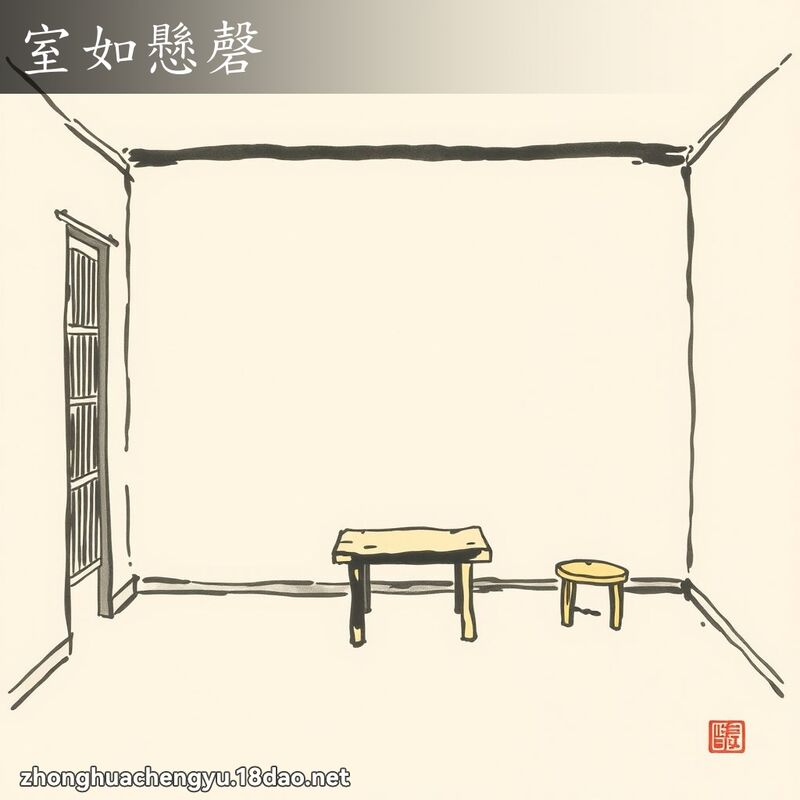 室如懸磬 - 中華成語配圖