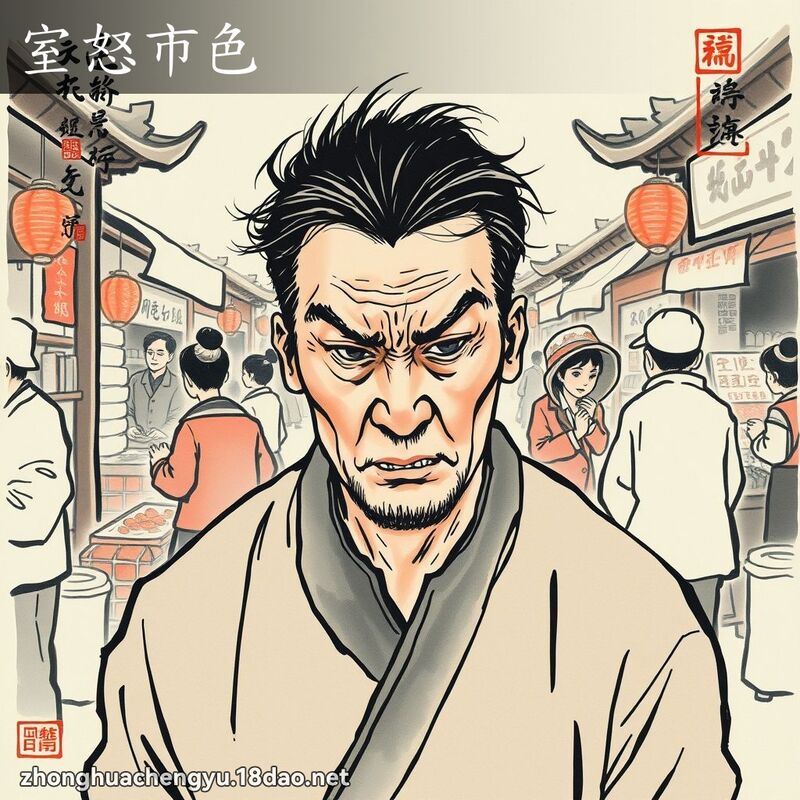 室怒市色 - 中华成语配图