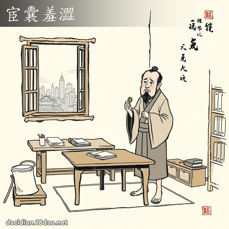 宦囊羞澀 - 中華成語配圖