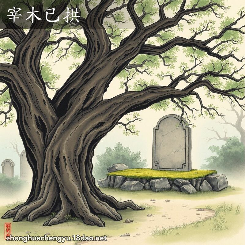宰木已拱 - 中华成语配图