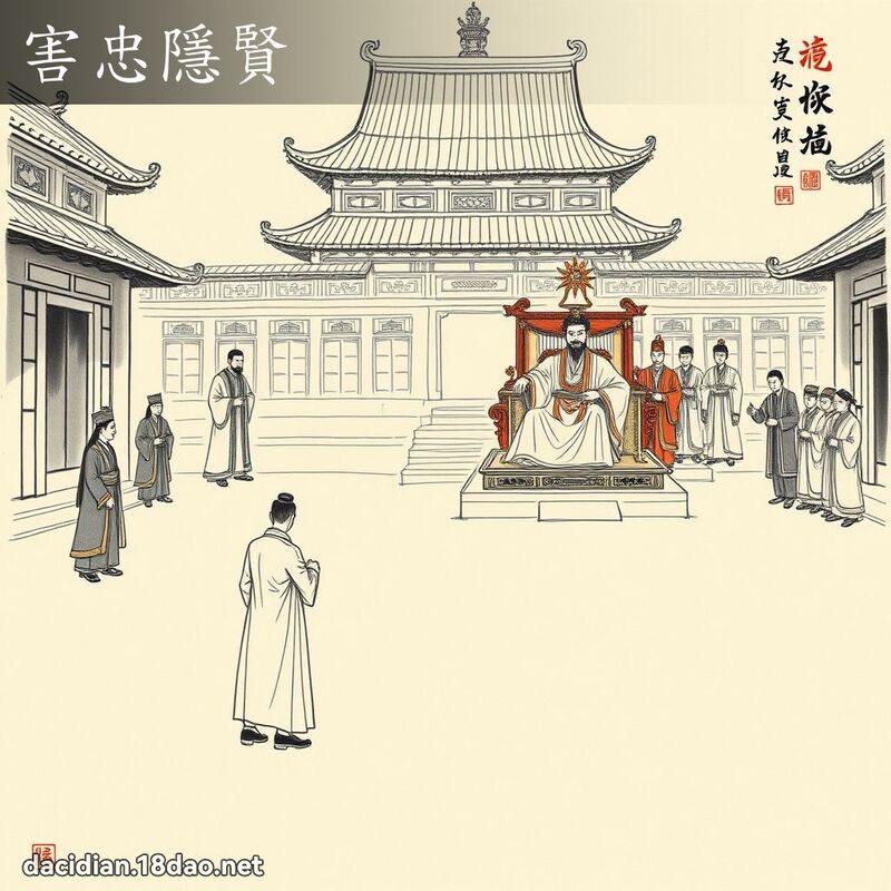 害忠隱賢 - 中華成語配圖