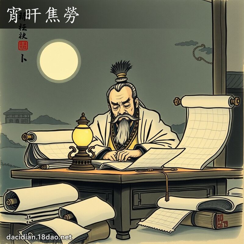 宵旰焦勞 - 中華成語配圖