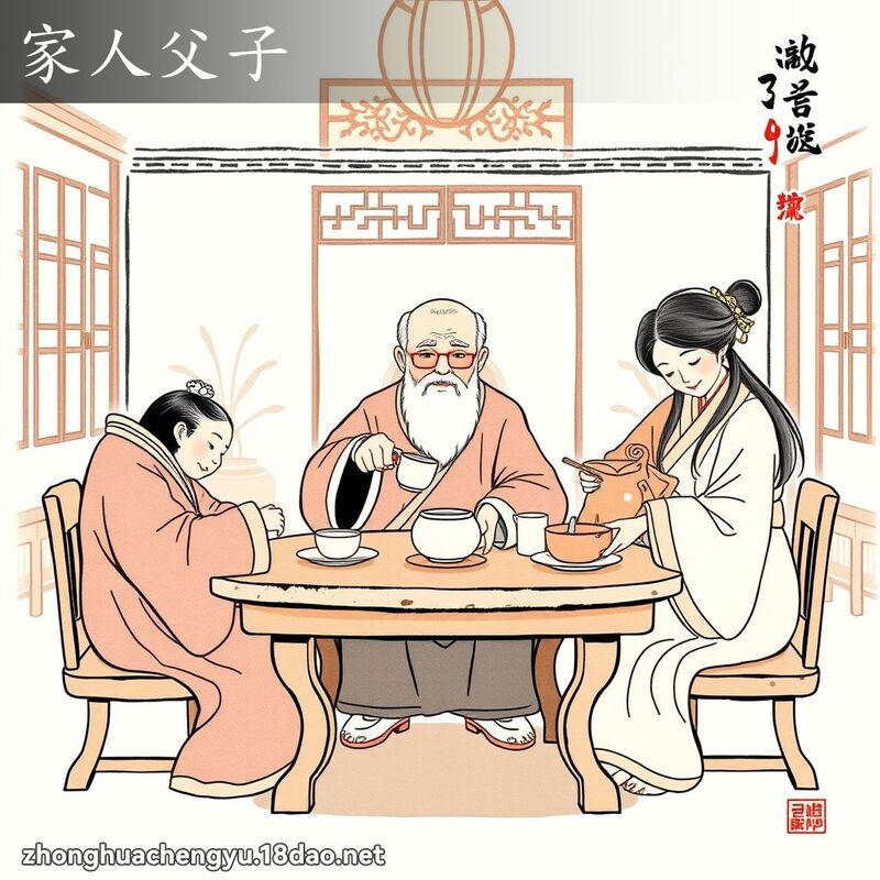 家人父子 - 中華成語配圖