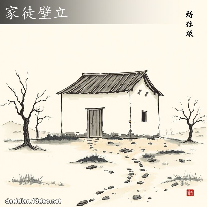 家徒壁立 - 中華成語配圖
