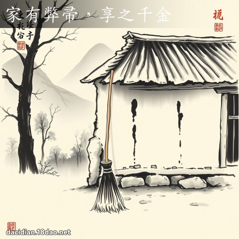 家有弊帚，享之千金 - 中華成語配圖
