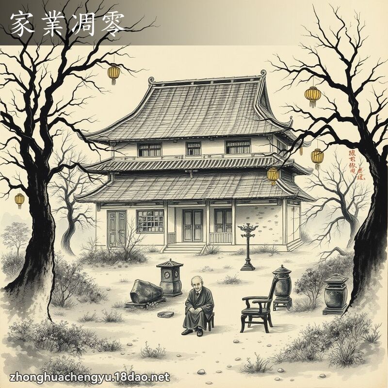 家业凋零 - 中华成语配图