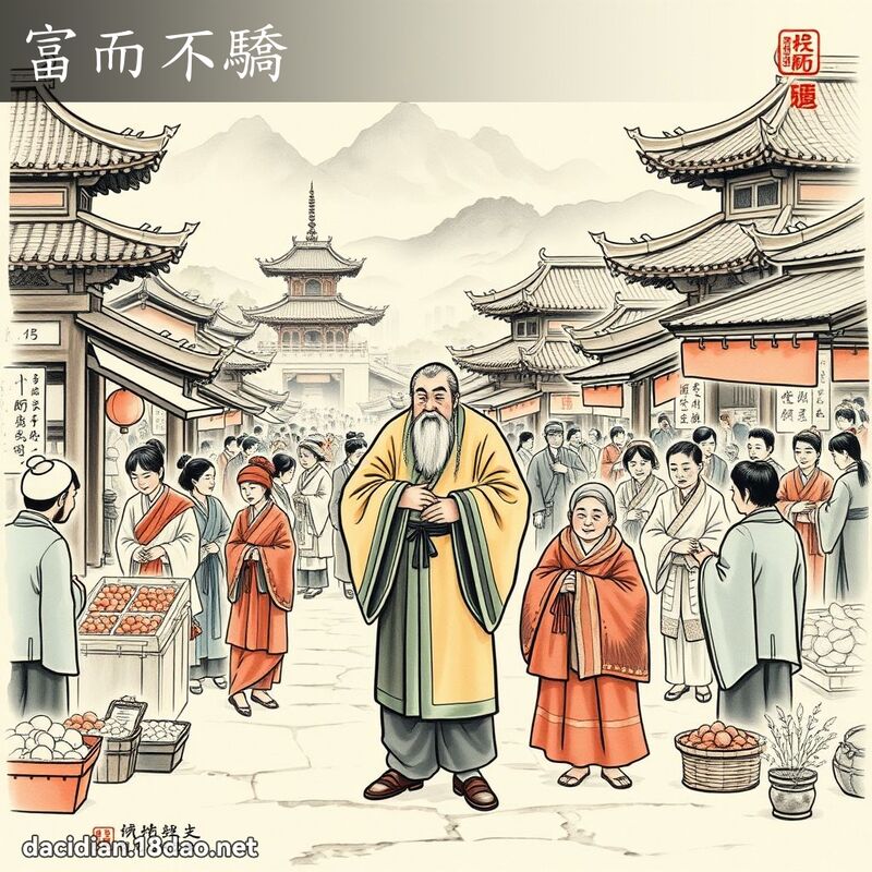 富而不驕 - 中華成語配圖
