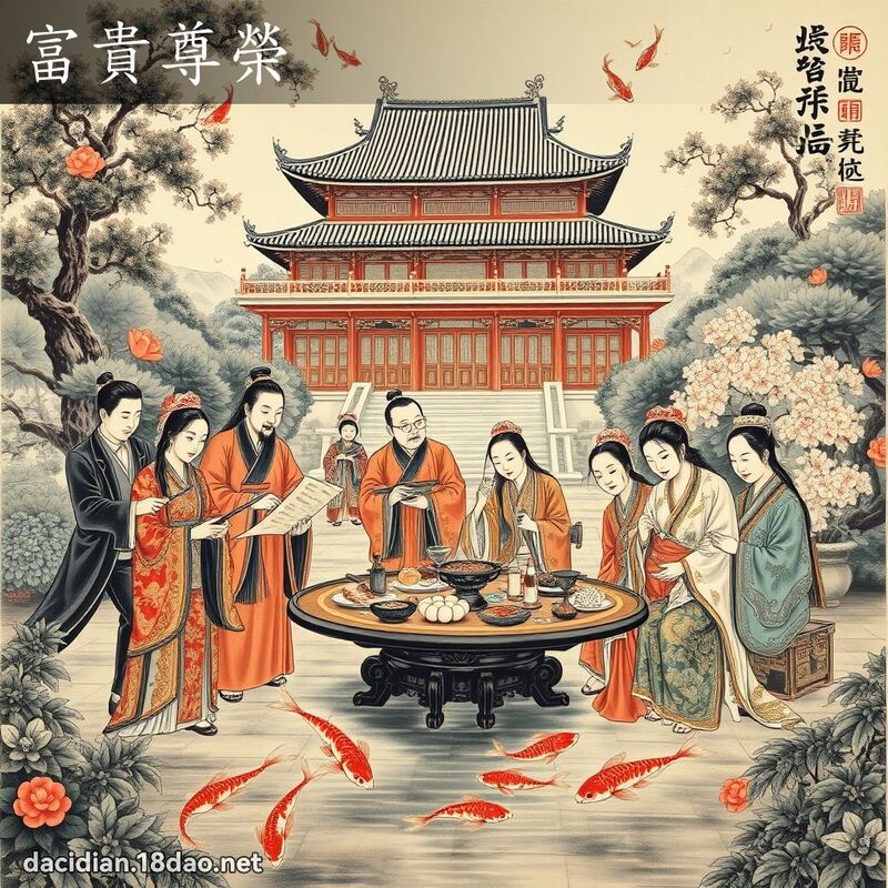 富貴尊榮 - 中華成語配圖