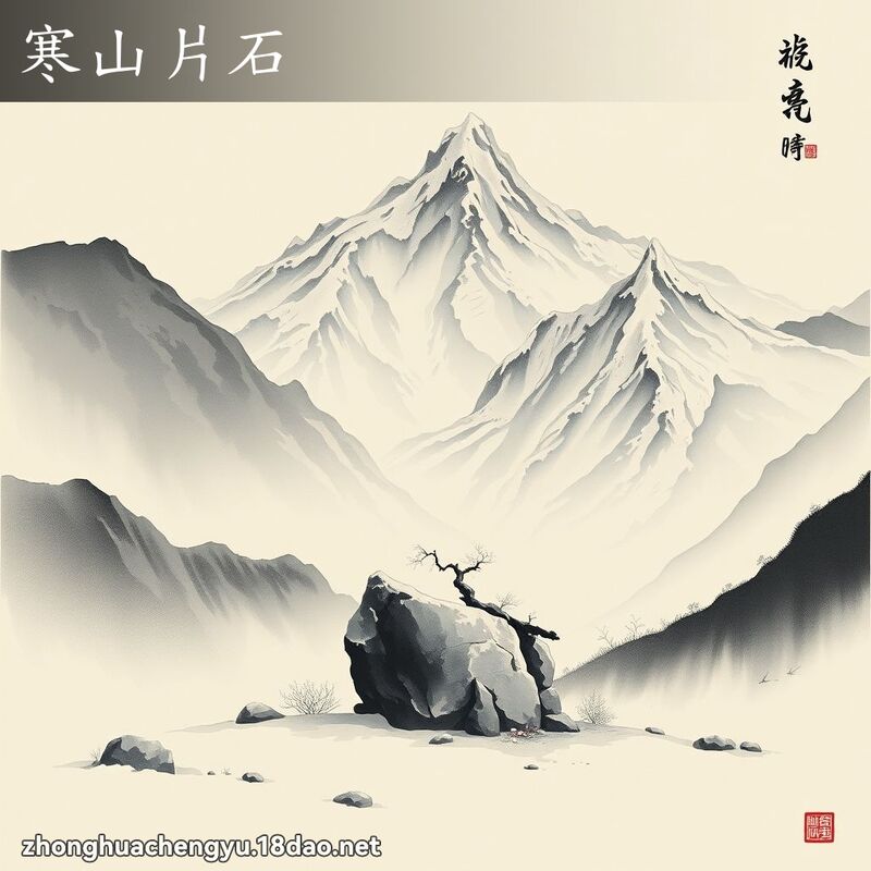 寒山片石 - 中華成語配圖
