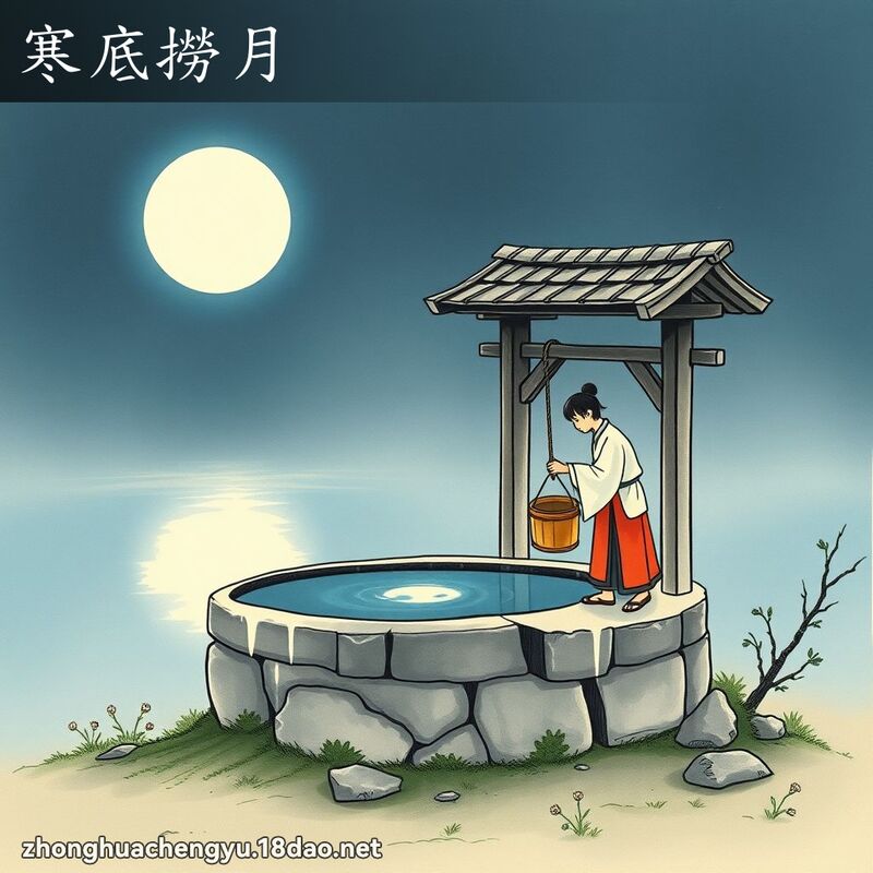 寒底撈月 - 中華成語配圖