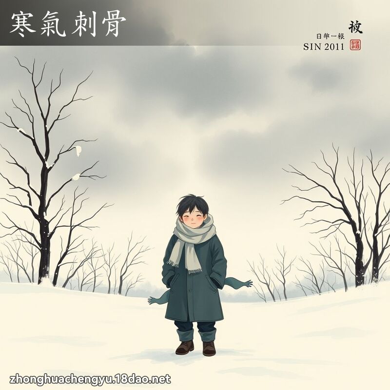 寒气刺骨 - 中华成语配图