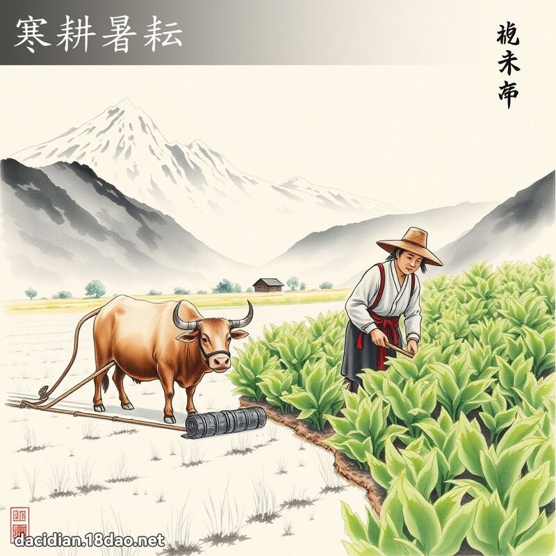 寒耕暑耘 - 中華成語配圖