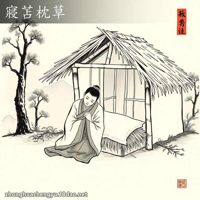 寢苫枕草 配图
