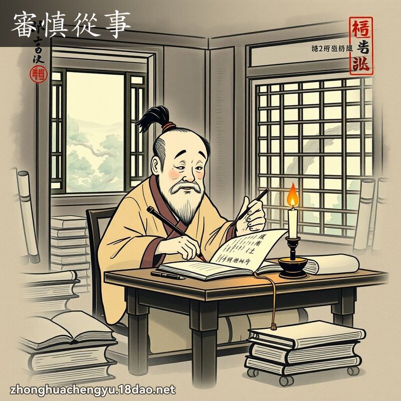 審慎從事 配图